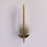 Бра с изогнутым рельефным плафоном Textured Glass варинант исполнения - 3 | Loft Concept в Грозном