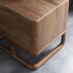 Прикроватный деревянный столик с 2-мя ящиками Moon Walnut Furniture варинант исполнения - 5 | Loft Concept в Грозном