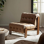 Кресло с деревянным каркасом и обивкой из кожи Medieval Furniture варинант исполнения - 2 | Loft Concept в Грозном