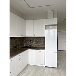 Угловой кухонный гарнитур белый и столешница под мрамор Gene Kitchen Set варинант исполнения - 4 | Loft Concept в Грозном