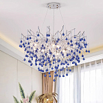Люстра с синими стеклянными подвесками в форме капель FAIRYTREE Light варинант исполнения - 2 | Loft Concept в Грозном
