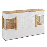 Комод с белым глянцевым фасадом с 2-мя дверцами и ящиками Grace of Furniture  варинант исполнения - 1 | Loft Concept в Грозном