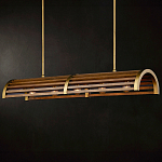 Люстра линейная полукруглой формы Wooden Horseshoe варинант исполнения - 7 | Loft Concept в Грозном