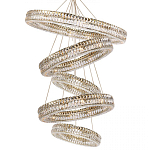 Вертикальная Многоярусная композиция из круглых Хрустальных светильников Elizabeth Золото варинант исполнения - 1 | Loft Concept в Грозном