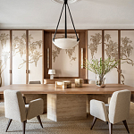 Обои с вышивкой ручной работы Deco Wisteria ﻿Midas colourway on Liso Pearl wool sateen варинант исполнения - 1 | Loft Concept в Грозном