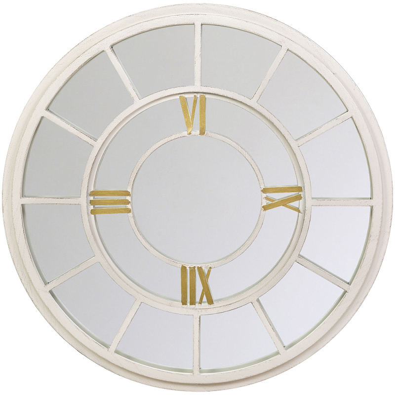 Зеркало настенное в белой металлической раме в виде часов Mirror Tower Clock Белый Зеркало Зеркало настенное в белой металлической раме в виде часов Mirror Tower Clock Белый Зеркало в Грозном | Loft Concept