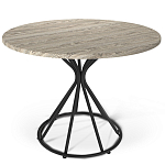 Стол обеденный с круглой бежево-серой столешницей Harris Collection варинант исполнения - 1 | Loft Concept в Грозном