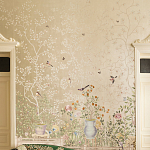 Обои ручная роспись Temple Newsam White Gold gilded silk варинант исполнения - 3 | Loft Concept в Грозном