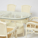 Комплект обеденный из ротанга Eloise grand white варинант исполнения - 2 | Loft Concept в Грозном