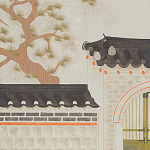 Обои ручная роспись The Art of Learning and Steps for the Flowers by Teo Yang Original colourway on Icefield India tea paper варинант исполнения - 2 | Loft Concept в Грозном