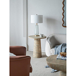 Столик приставной с круглой столешницей Textured Cream Table варинант исполнения - 6 | Loft Concept в Грозном