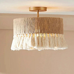 Люстра круглая плетеная с кисточками Solar Glow варинант исполнения - 5 | Loft Concept в Грозном