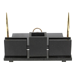 Настольный письменный набор из камня лемезит с гербом России Royal Accessory варинант исполнения - 3 | Loft Concept в Грозном