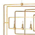 Люстра золотая из пересекающихся прямоугольных элементов Thin Intersecting Rectangles варинант исполнения - 1 | Loft Concept в Грозном