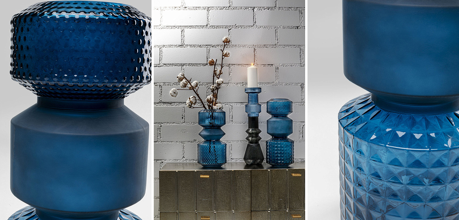 Ваза Geometric Blue Glass Vase 42 Ваза Geometric Blue Glass Vase 42 - Loft-Concept в Грозном