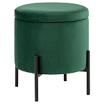 Зеленый пуф на черных ножках SANJAY варинант исполнения - 1 | Loft Concept в Грозном
