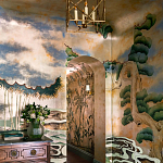 Обои ручная роспись Bamboo River Blossom Original colourway on Deep Rich Gold gilded paper with pearlescent antiquing варинант исполнения - 1 | Loft Concept в Грозном