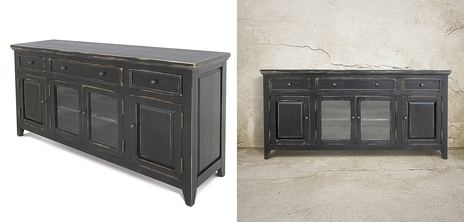 Комод длинный в стиле прованс Geronimo Provence HARMONIE Weathered Charcoal long Комод длинный в стиле прованс Geronimo Provence HARMONIE Weathered Charcoal long - Loft-Concept в Грозном