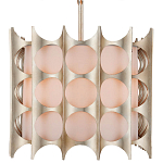 Люстра овальной формы с фактурным серебряным каркасом и тканевым абажуром Silver Honeycomb варинант исполнения - 2 | Loft Concept в Грозном