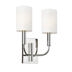 Бра с прямоугольным основанием и 2-мя белыми цилиндрическими льняными абажурами Feiss варинант исполнения - 1 | Loft Concept в Грозном