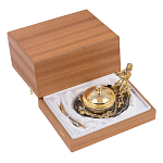 Икорница с декором "Емеля" с гравировкой на подставке из натурального камня Агат Decorative Cavair Dishes варинант исполнения - 4 | Loft Concept в Грозном