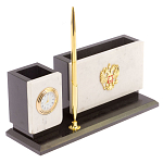 Настольный письменный набор из мрамора с часами и ручкой Marble Accessory варинант исполнения - 2 | Loft Concept в Грозном