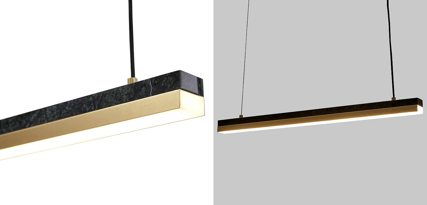 Линейный подвесной светильник Dominik Marble Linear Hanging Lamp Линейный подвесной светильник Dominik Marble Linear Hanging Lamp - Loft-Concept в Грозном