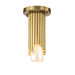 Потолочный светильник латунного цвета с цилиндрическим белым матовым плафоном Elstead Lighting варинант исполнения - 1 | Loft Concept в Грозном