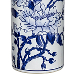 Ваза цилиндрической формы с крышкой и синим цветочным узором на белом фоне Blue & White Ornament варинант исполнения - 2 | Loft Concept в Грозном
