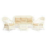 Комплект уличной мебели из ротанга Clara белый варинант исполнения - 1 | Loft Concept в Грозном