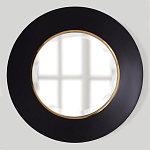 Чёрное настенное зеркало с золотым кантом Porunalia варинант исполнения - 2 | Loft Concept в Грозном