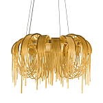 Люстра подвесная круглая с изогнутыми металлическими дугами и ниспадающими цепочками 65 см Atlantis Chain варинант исполнения - 1 | Loft Concept в Грозном