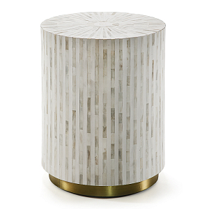 Круглый приставной столик с инкрустацией RADIAL BONE INLAY SIDE TABLE