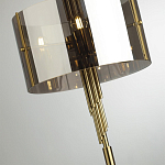 Торшер с круглым плафоном на высокой бронзовой ножке с вертикальным декором из металлических трубок Sohne варинант исполнения - 4 | Loft Concept в Грозном