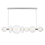 Подвесной светильник линейный с прозрачными стеклянными шарами разного диаметра Eurofase варинант исполнения - 3 | Loft Concept в Грозном