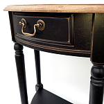 Консоль полукруглая из массива березы с ящиком и полкой в стиле прованс Vintage варинант исполнения - 3 | Loft Concept в Грозном