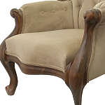 Кресло с мягкой обивкой из светло-коричневого велюра на 4-х деревянных ножках Evelyn Classical Armchair варинант исполнения - 4 | Loft Concept в Грозном