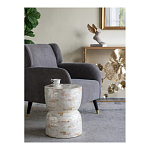 Приставной столик с мозаичным рисунком из раковин устриц Bone Inlay варинант исполнения - 8 | Loft Concept в Грозном