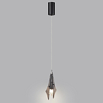 Подвесной светильник с черной металлической основой и рельефным плафоном Glass Pod варинант исполнения - 5 | Loft Concept в Грозном