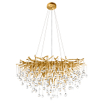 Люстра подвесная с прозрачными стеклянными подвесками в форме капель Диаметр 80 см Droplet Chandelier варинант исполнения - 12 | Loft Concept в Грозном