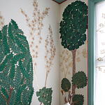 Обои с вышивкой ручной работы Mughal Trees Original colourway on linen варинант исполнения - 2 | Loft Concept в Грозном