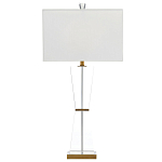 Настольная лампа с прозрачным корпусом и прямоугольным тканевым абажуром Charm and Luxury варинант исполнения - 4 | Loft Concept в Грозном