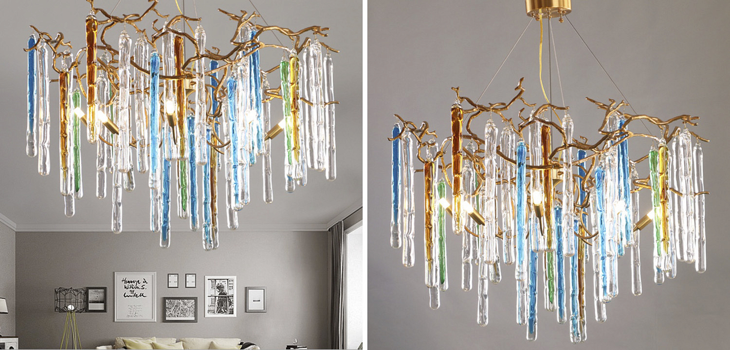 Люстра Waterfall Chandelier Blue Люстра Waterfall Chandelier Blue - Loft-Concept в Грозном