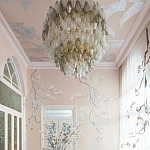 Обои ручная роспись в стиле Арт-деко Symphony Colourway SC-105 on Himalayan Rose silk dupion варинант исполнения - 2 | Loft Concept в Грозном