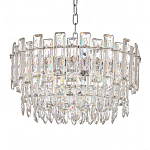 Круглая люстра с хрустальными подвесками на серебряном каркасе Gorgeous Crystal Light варинант исполнения - 3 | Loft Concept в Грозном