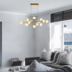 Люстра подвесная с белыми лампами в форме шара Flute варинант исполнения - 1 | Loft Concept в Грозном