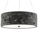 Люстра в форме цилиндра с чёрным фактурным абажуром Round Necklines варинант исполнения - 2 | Loft Concept в Грозном