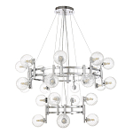 Люстра подвесная с двумя ярусами и 24-ю рельефными прозрачными плафонами из стекла Perforated Glass Bubbles варинант исполнения - 2 | Loft Concept в Грозном