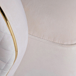 Кресло велюровое оттенка слоновой кости с простроченной спинкой Perfect Comfort варинант исполнения - 3 | Loft Concept в Грозном