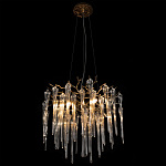 Люстра подвесная круглая в виде ветвей деревьев бронзового цвета с прозрачными подвесками-каплями Droplet Chandelier варинант исполнения - 2 | Loft Concept в Грозном